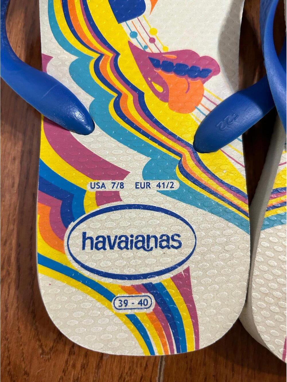 havaianas flip flops Rolling Stones size women’s 7-8 - Picture 3 of 4